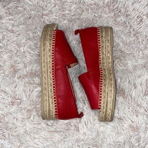 DKNY Red Mer Espadrille Platform Sandals